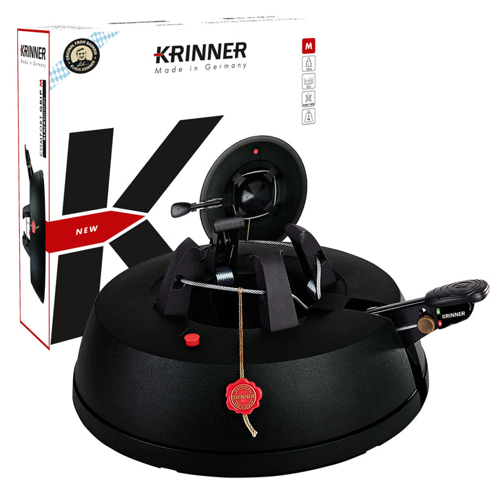 Krinner Christbaumständer Black Edition Comfort Grip M Baumhöhe bis 2,5m Weihnachtsbaumständer Tanne
