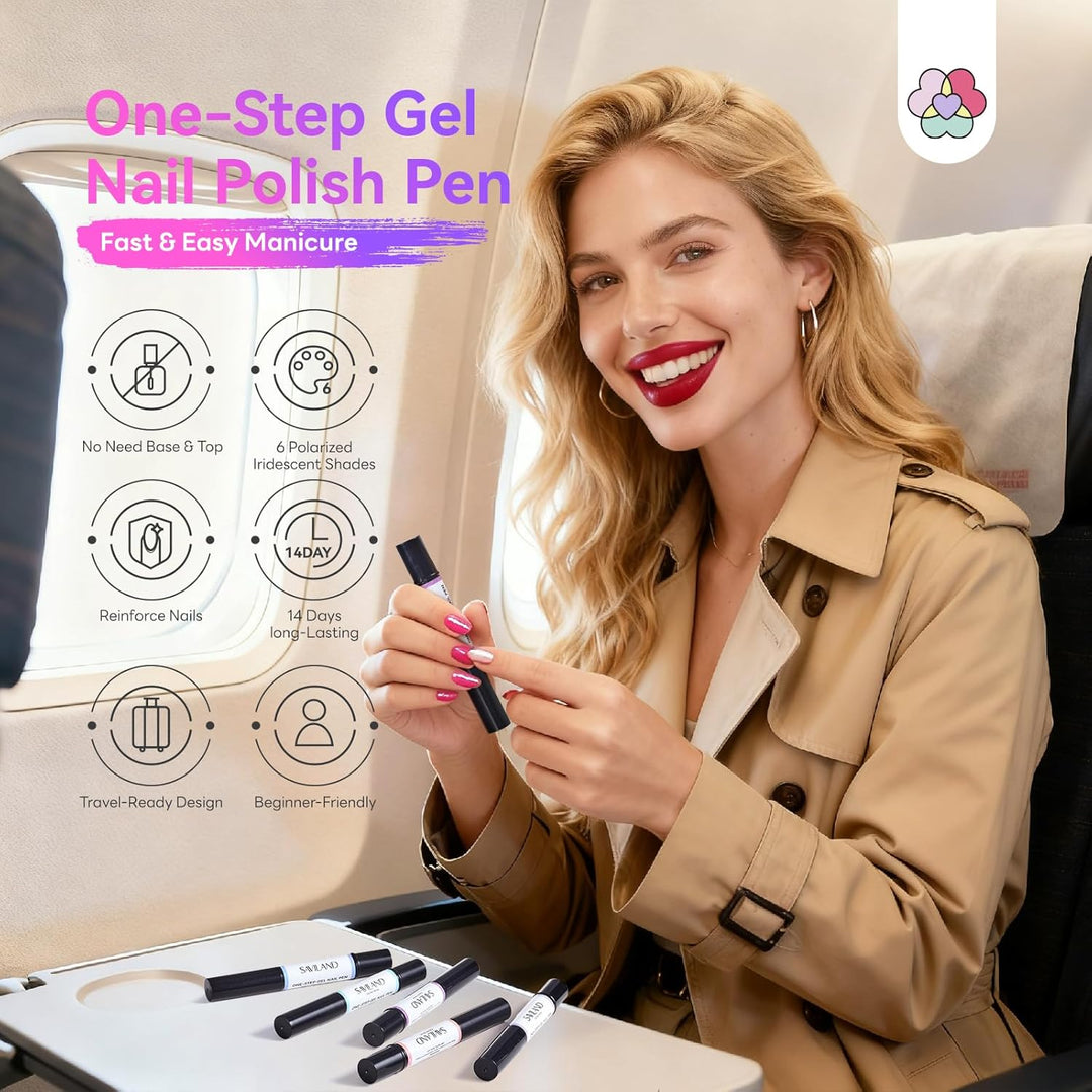 SAVILAND One Step Gel Nagellackstifte Set: 6 Farben Nagellackstift Schnelltrocknend, 3 In 1 Nagelkun