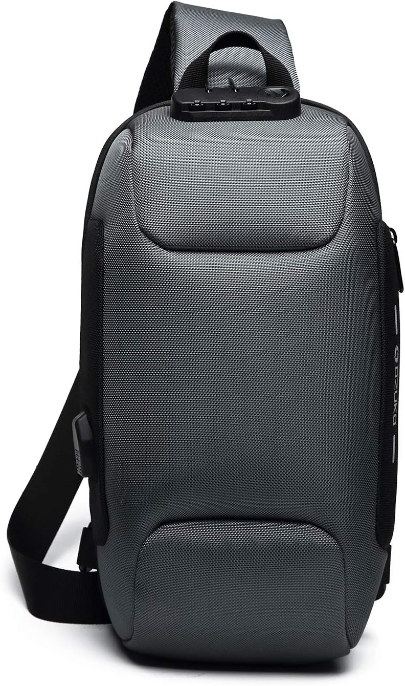 FANDARE Neu Brusttasche Diebstahlsicherung Sling Bag für 10,5 Zoll Tablet Herren Damen Schulranzen U