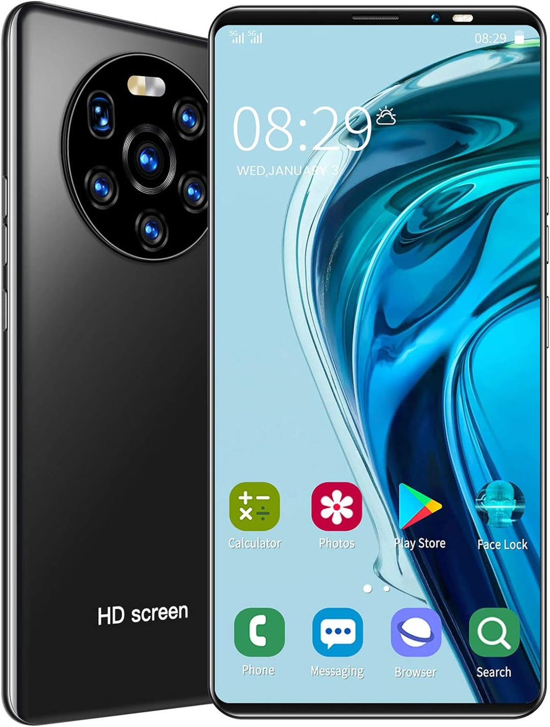 Handy, LANDVO mate40 pro 5,45-Zoll-HD-Bildschirmtelefon Dual Card Dual-Standby-System 128 GB Dual Ca