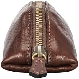 Maxwell Scott Italienisches Leder Federmäppchen Felice in Cognac Braun, Cognac Braun