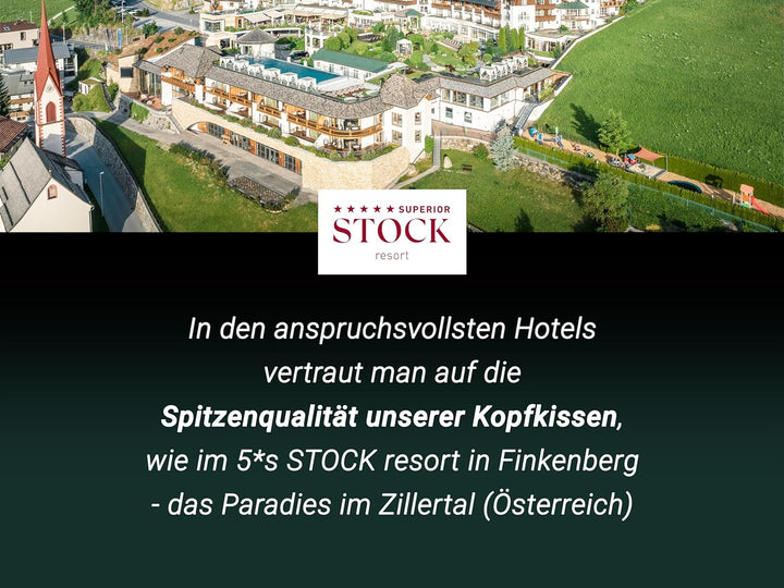 ZOLLNER Premium Kopfkissen aus 90% Daunen und 10% Federn - Made in Germany – für Allergiker geeignet