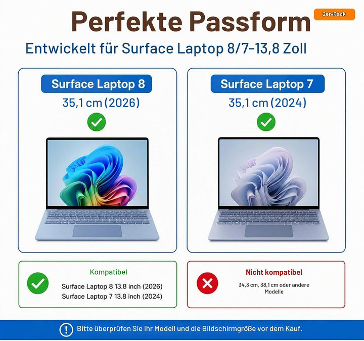 Megoo [2 Stück]-Schutzfolie für Microsoft Surface Laptop 7,kratzfest,hochempfindlich,Surface Pen kom