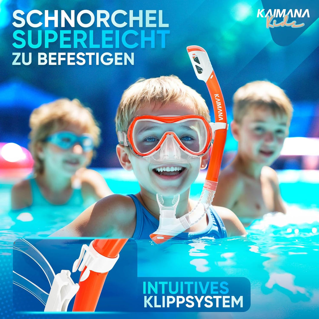 Das Neue KAIMANA® SeaExplorer Schnorchelset Kinder + Tragetasche, Taucherbrille mit Schnorchel, Tauc