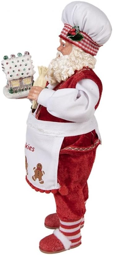 Clayre & Eef Figur Weihnachtsmann 28 cm Rot Textil auf Kunststoff Weihnachtsfigur