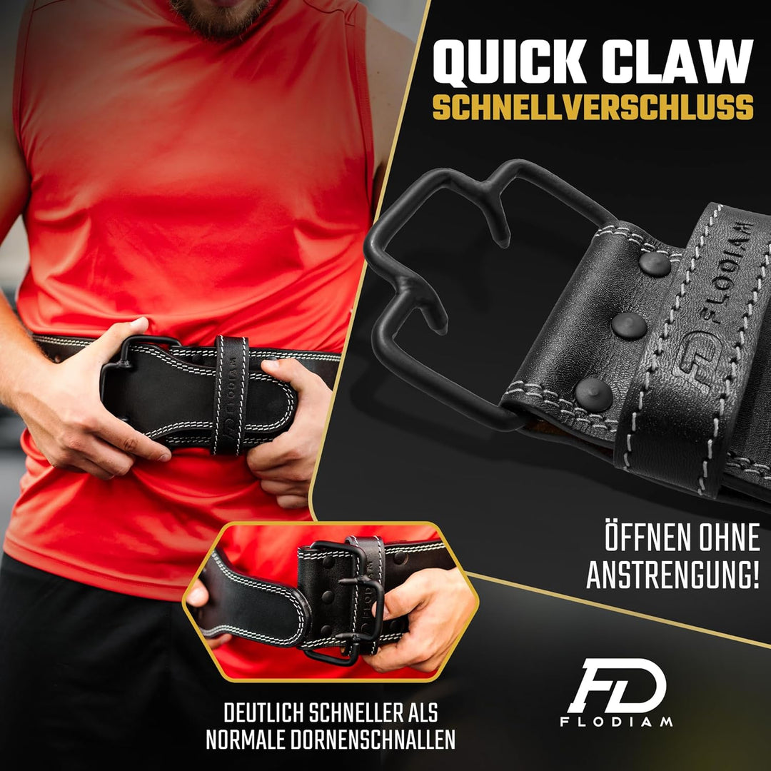 Profi Gewichthebergürtel Quick Power Design Herren & Damen [Quick Claw] Schnellverschluss Gym Liftin