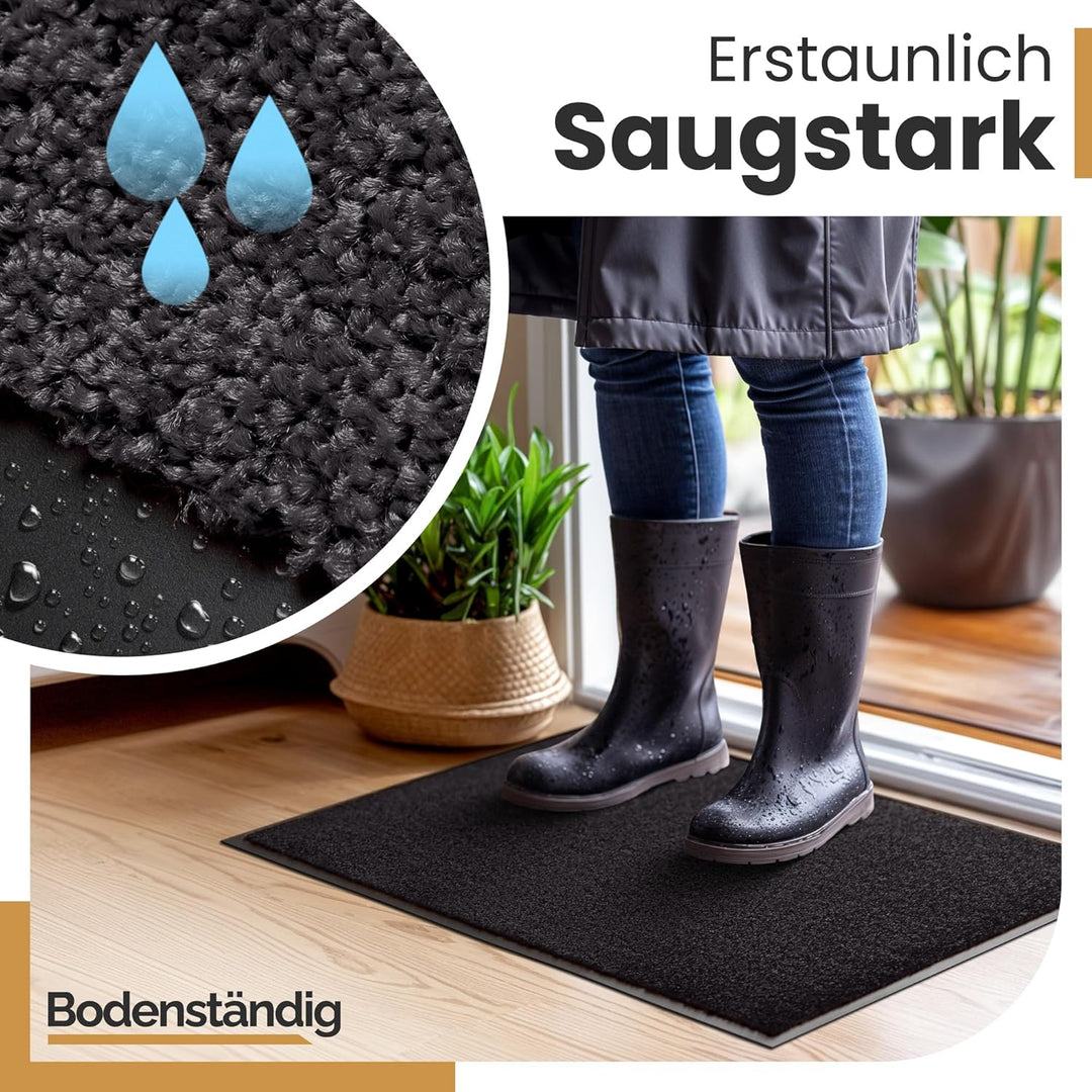 Bodenständig® Saubere Schuhe Dank saugstarkem Stoff (robust) perfekte Grösse Schwarz in 40x60cm - Fu