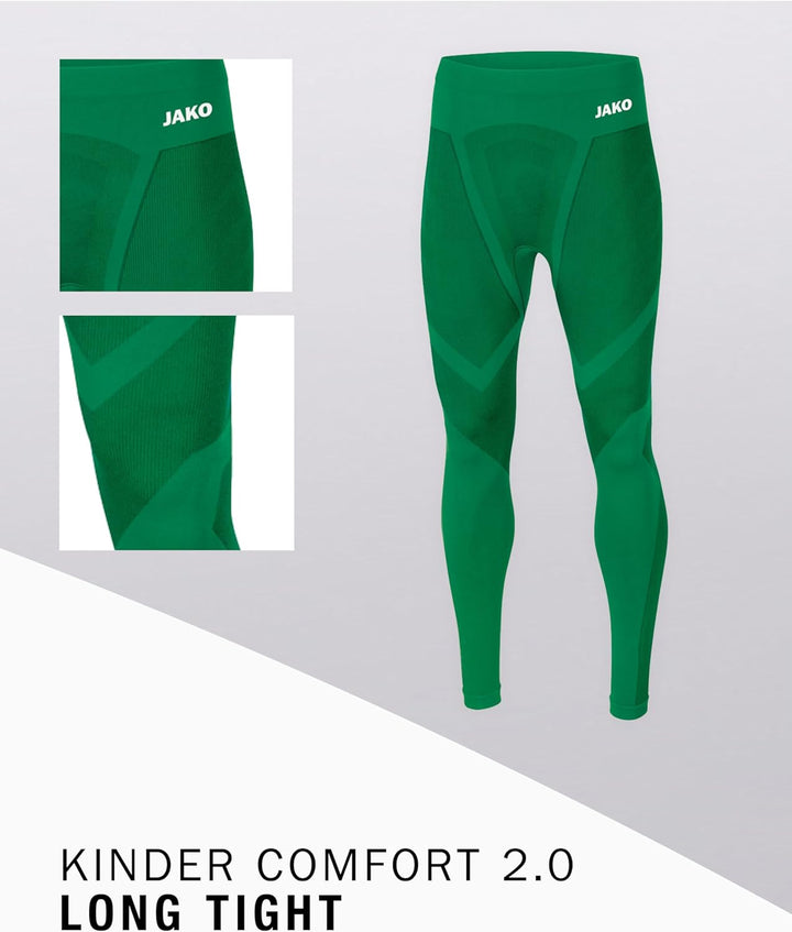 JAKO Comfort 2.0 Long Tight Kids Kinder 9-11 Jahre Grün, 9-11 Jahre Gr&#xFC;n