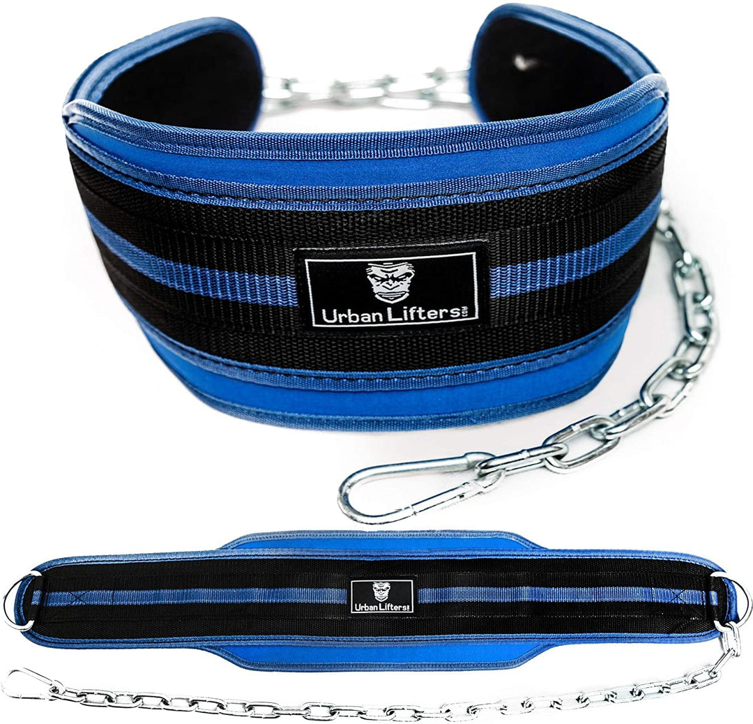 Dip Gürtel von Urban Lifters. Dip-Gürtel mit 80cm langer, robuster Stahlkette. Extra dicke 15cm Rück
