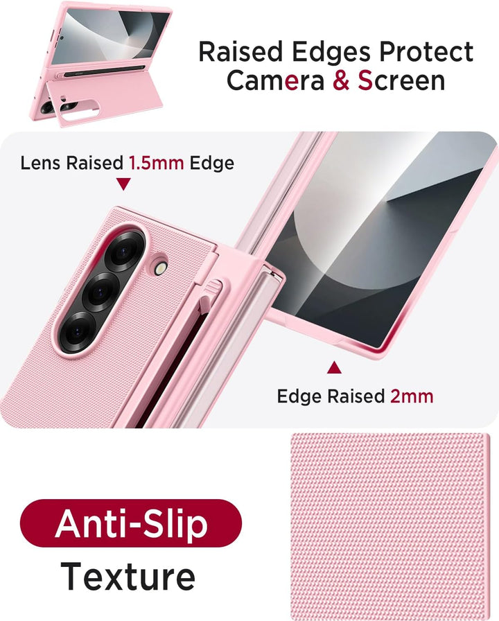 Miimall Kompatibel mit Samsung Galaxy Z Fold 6 Hülle mit S-Pen & Stifthalter, [HD Displayschutz] Ult