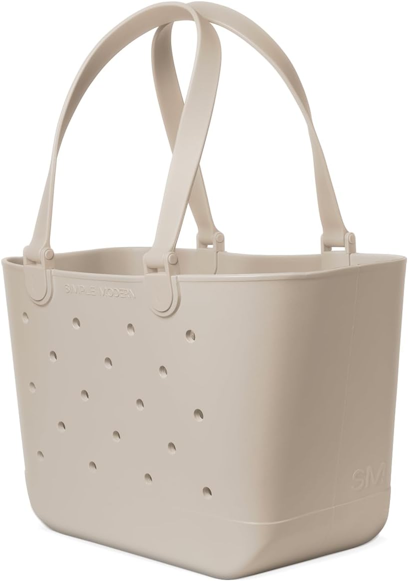 Simple Modern Strandtasche aus Gummi | Grosse Wasserdichte Tragetasche mit Reissverschlusstasche für