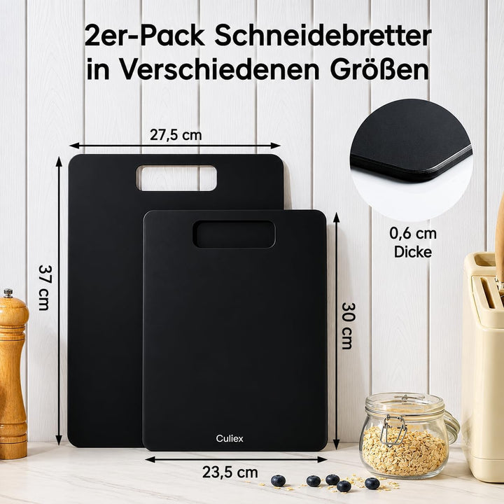 Holzfaser Schneidebrett 2er-Pack, Spülmaschinenfest Verbund-Schneidebrett, Hohe Dichte, Ungiftig, BP