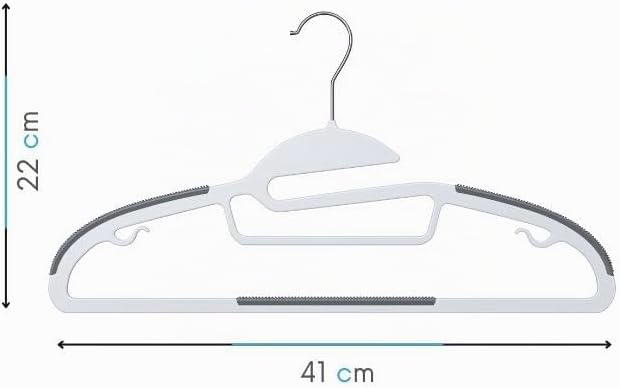 OGIVO Kunststoff Kleiderbügel – 20 er Set - rutschfest Bügel für Ihren Garderobe - kleine Stange für