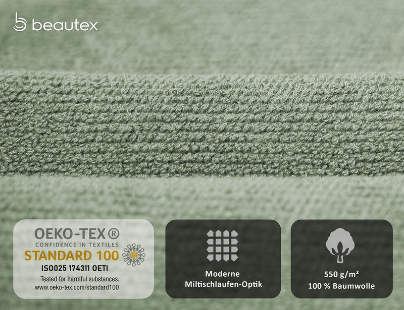 BEAUTEX Handtuch-Set Premium Frottier Sets Made in Europe, 100% Baumwolle 550g/m², Oeko-TEX Zertifiz