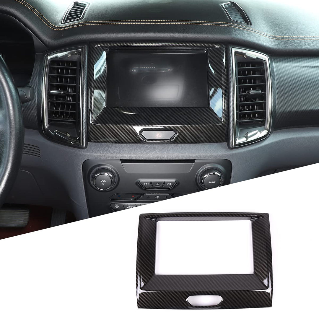 Carobon Glasfaser Stil ABS Navigation GPS Panel Dekoration Rahmen für Ford Ranger Everest Endeavor 2