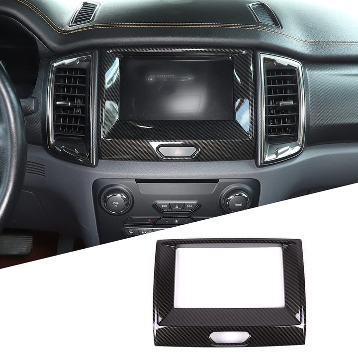 Carobon Glasfaser Stil ABS Navigation GPS Panel Dekoration Rahmen für Ford Ranger Everest Endeavor 2