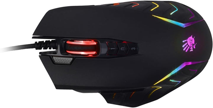 A4tech J95S Stone Black USB Gaming Maus, Optischer Sensor BC3332-S, Light Strike-Technologie, DPI: 1