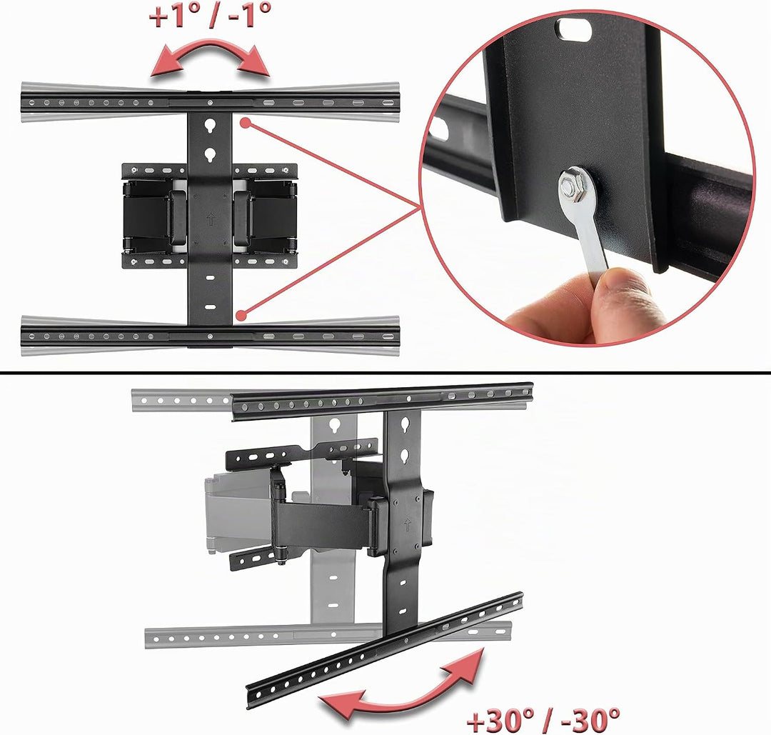 Poppstar TV Wandhalterung schwenkbar 37-80 Zoll super stark für Flach- und Curved-Monitore bis 50 kg