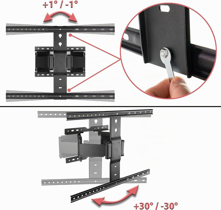 Poppstar TV Wandhalterung schwenkbar 37-80 Zoll super stark für Flach- und Curved-Monitore bis 50 kg