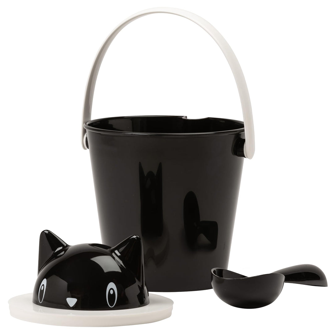United Pets Crick Behälter für Katzenfutter, Made in Italy, Schwarz, einschliesslich Futterschaufel,