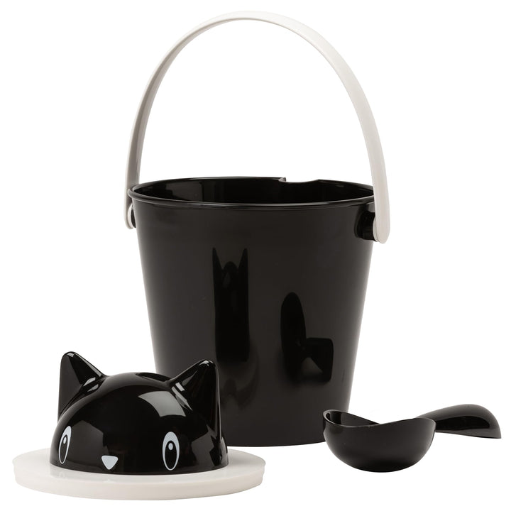 United Pets Crick Behälter für Katzenfutter, Made in Italy, Schwarz, einschliesslich Futterschaufel,