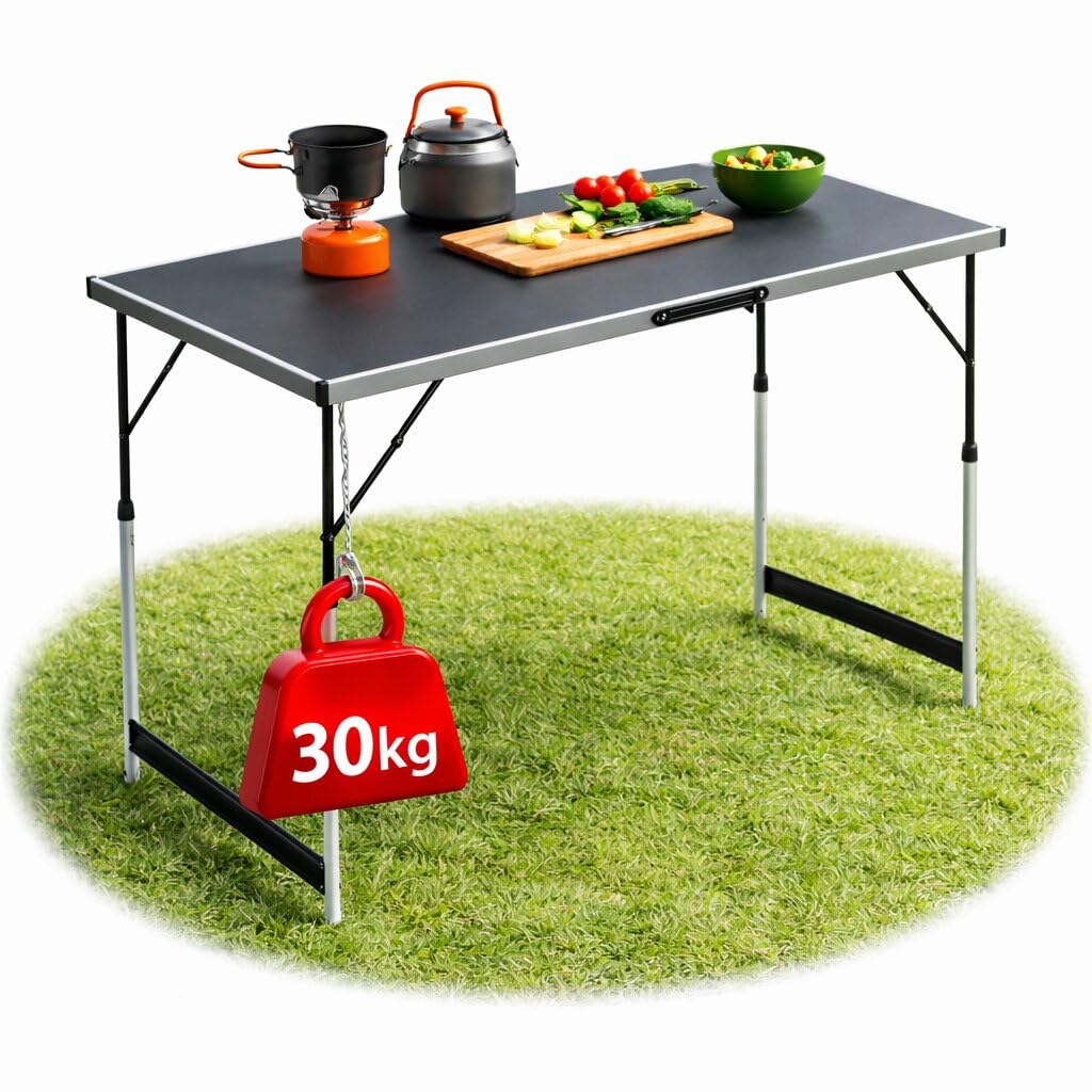 Stabiler Multifunktionstisch 100x60 cm höhenverstellbar klappbar – Campingtisch, Tapeziertisch, Klap