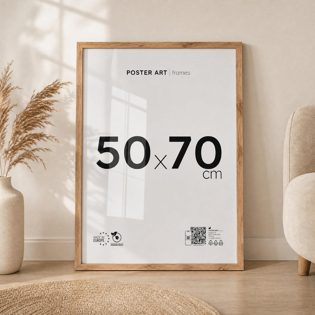 POSTER ART Bilderrahmen Set 2 Stück 50x70 cm Wotan Eiche San Diego | Zum Aufhängen aus MDF und Acryl