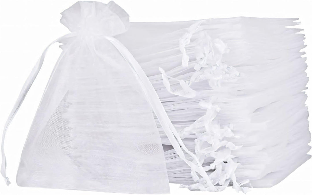 MAOOY Organzasäckchen 30x40 cm Weiss 100 Stück Organza Säckchen Zum Befüllen Klein Organzabeutel Sch