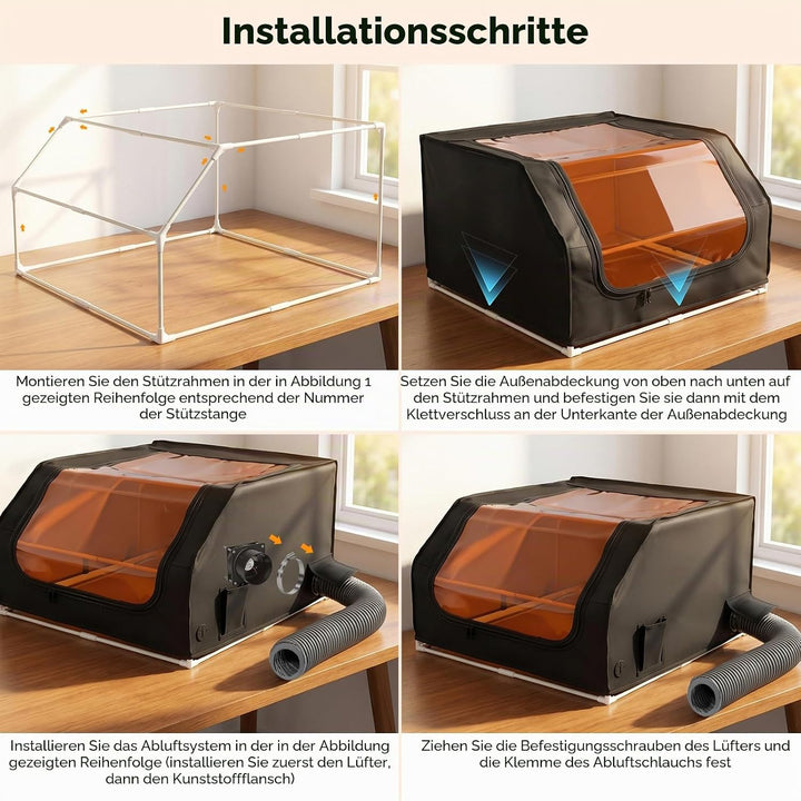 Lasergraviergehäuse, 3D Drucker Gehäuse Lasergravierer Gehäuse 720 x 700 x 400 mm für Laser Faltbare
