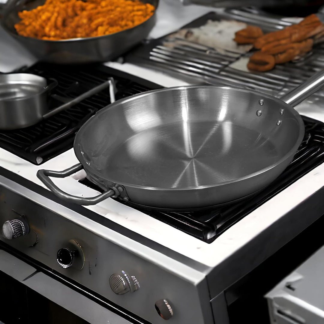 Comas Pfanne aus Edelstahl, 3 Schichten, mit Griff, für Induktion, Gas, Elektro, Ceran, Backofen, ko