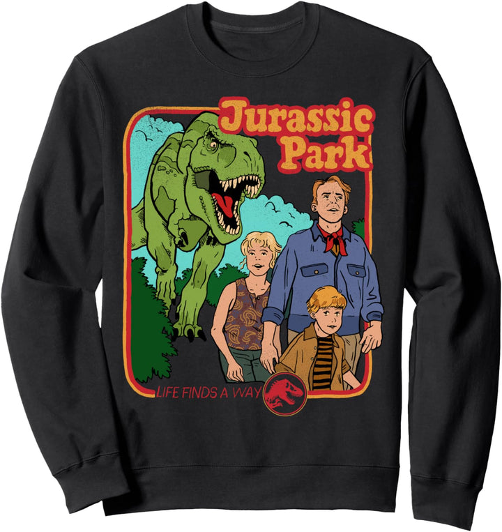 Jurassic Park Vintage Characters Life Finds A Way Sweatshirt