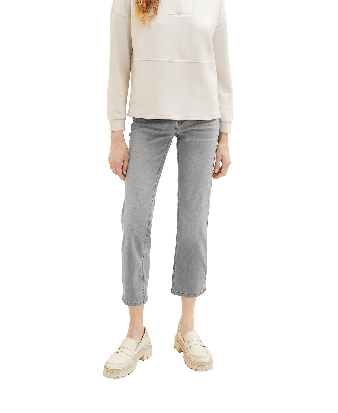 TOM TAILOR Damen Alexa Straight Jeans 26W / 28L 10212 - Clean Light Stone Grey Denim, 26W / 28L 1021