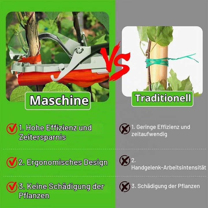 Pflanzenbindemaschine,Bindezange für Pflanzen,Pflanzenbindegerät mit 10000 Stück Nägel und 20 Rollen