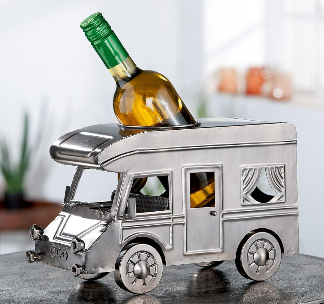 GILDE Flaschenhalter Camping - Flaschenständer Wohnmobil aus Metall vernickelt - Breite 30,5 cm - Fa