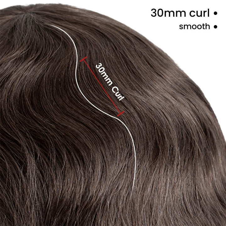 Lordhair Knotenlos Toupet für Männer, Haut Eben Injiziert Mensch Haar System, Basisgrösse 8x10 Zoll