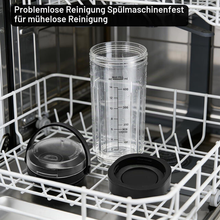 Mixgefäss Ersatzbecher kompatibel mit Ninja Blast Tragbarer Mixer BC151EUNV BC151EUBK BC151EUPR BC15