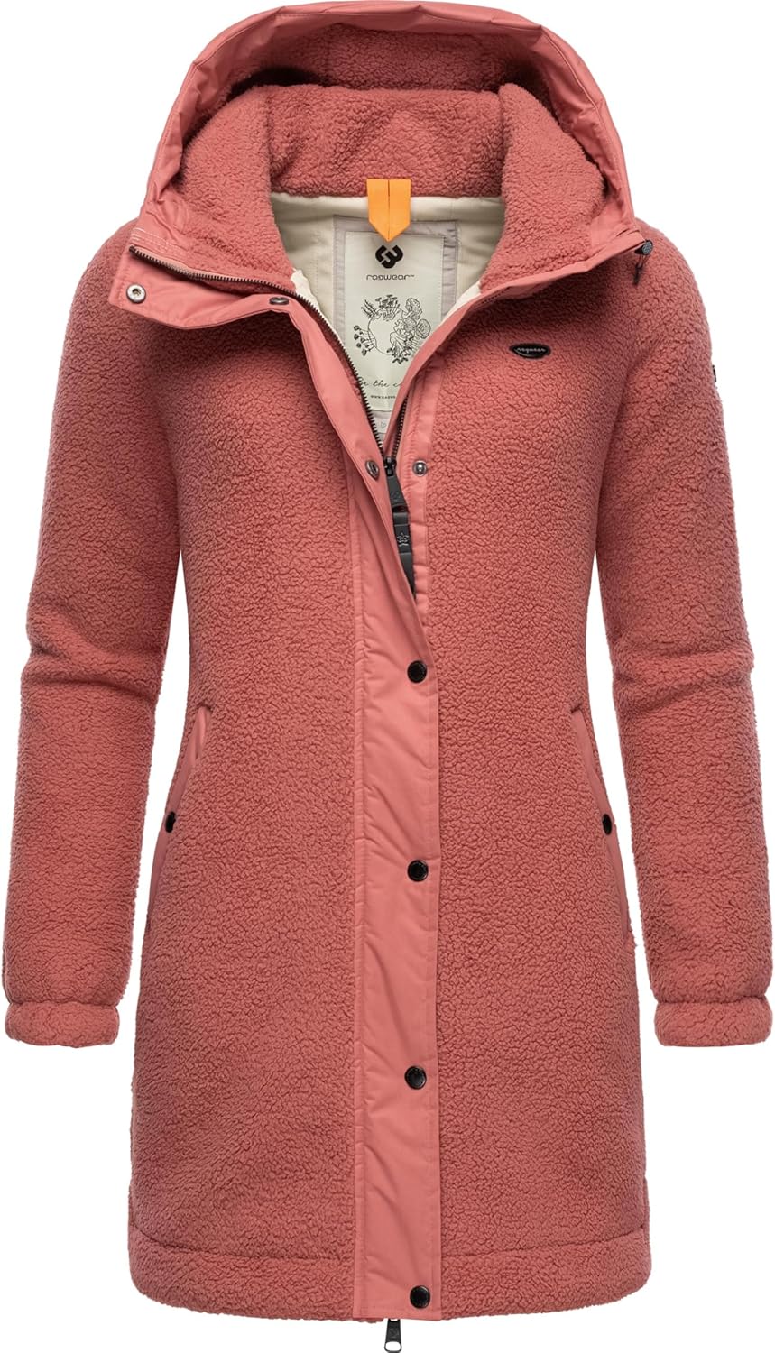 Ragwear Damen Fleecejacke Kurze Teddyfleece-Jacke warm mit Kapuze Cousy XS-6XL M Old Pink24, M Old P