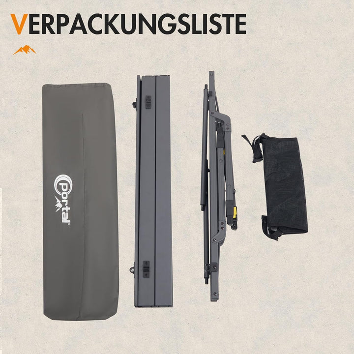 Portal Campingtisch faltbar Höhenverstellbar Klapptisch Aluminium 90 x 53cm für 4 Personen leicht Ca