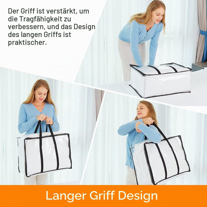 Vieshful 5 Pack Aufbewahrungsbeutel Löschen 110L Übergross Kleidertaschen mit Doppelten Reissverschl