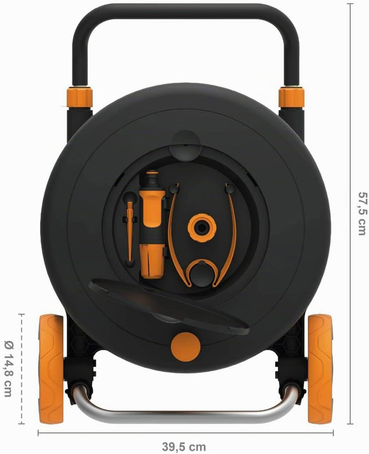 Fiskars Waterwheel M, All-Inclusive-Bewässerungs-Set, 21,5 m Gesamtreichweite, Gartenschlauch in Uni