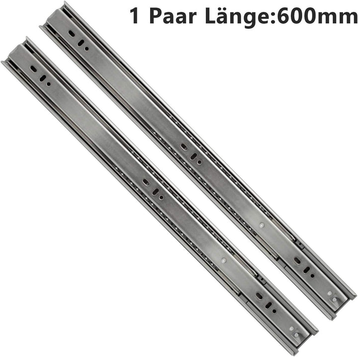 Jopassy Schubladenschienen 60CM, 45 kg Tragkraft Vollauszüge mit Kugelführungen 4 Paar (8 Stück), Sc