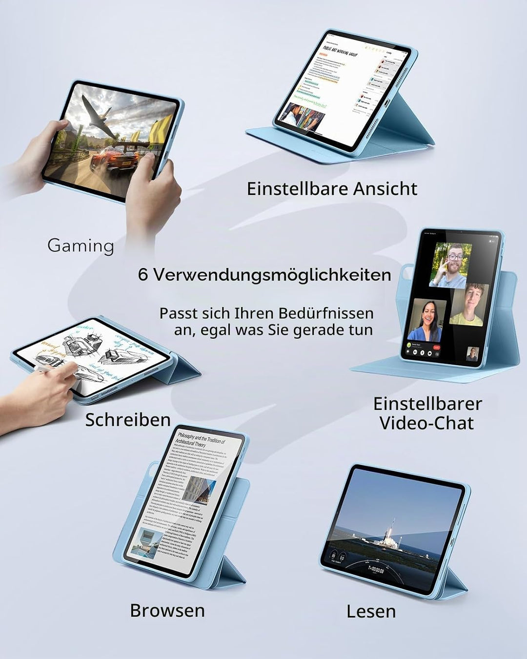 ESR für iPad Air 2022 Hülle, iPad Air 5 Hülle, iPad Air 4 Hülle 2020, 10,9 Zoll Case, abnehmbare mag