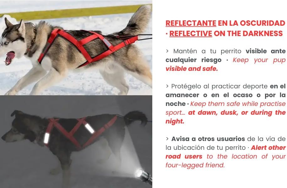 Total Sportgeschirr mit Hund, Laufen, Canicross, Schlitten, Mushing, Fahrrad, Roller... (XXL, Schwar