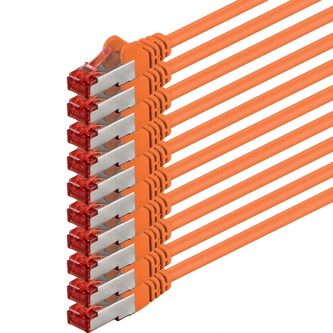 1aTTack.de 10x 3m - Cat 6 Netzwerk-Kabel Patch-Kabel Cat6 RJ45 SFTP - orange 10x 3m orange, 10x 3m o