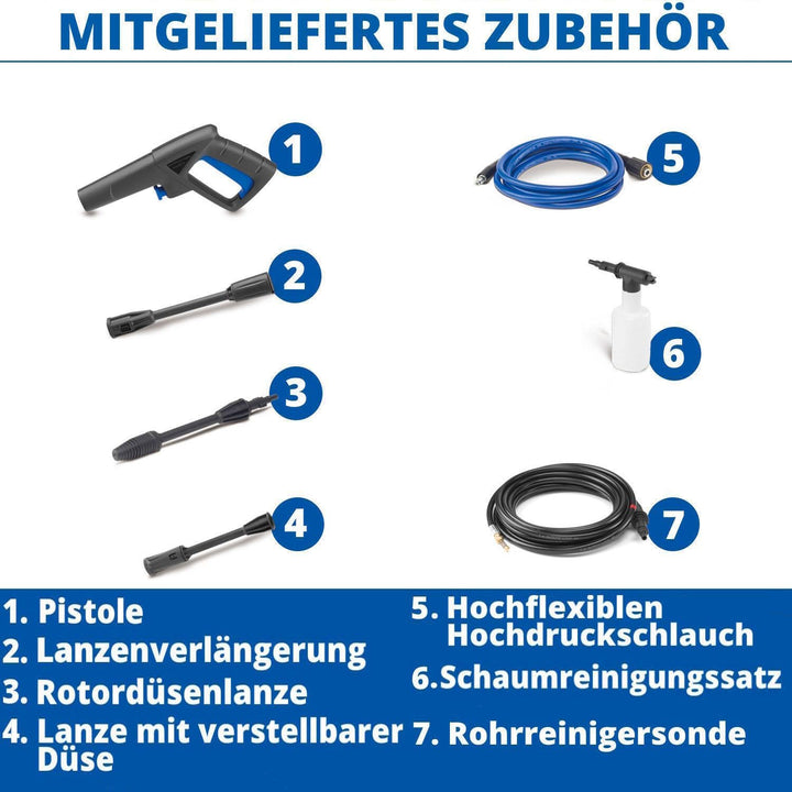 AR Blue Clean Hochdruckreiniger e-1600 HRD mit Rohrreinigersonde (1600 W, 125 bar, 420 l/h) 125 bar