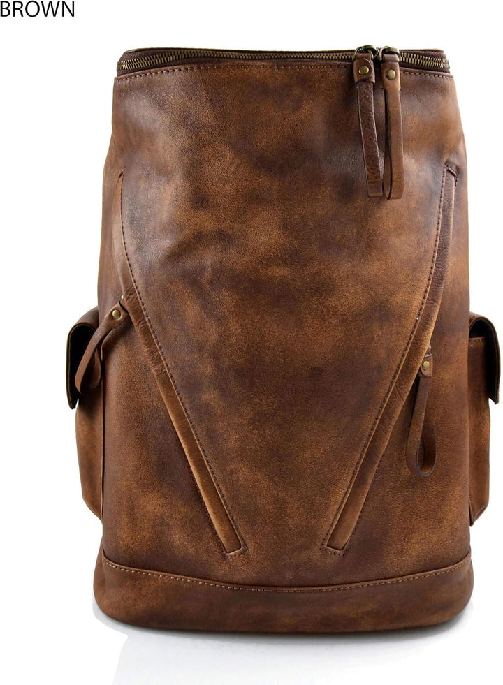 Leder rucksack braun gewaschen leder rucksack damen herren reisetasche kalbsleder rucksack vintage l