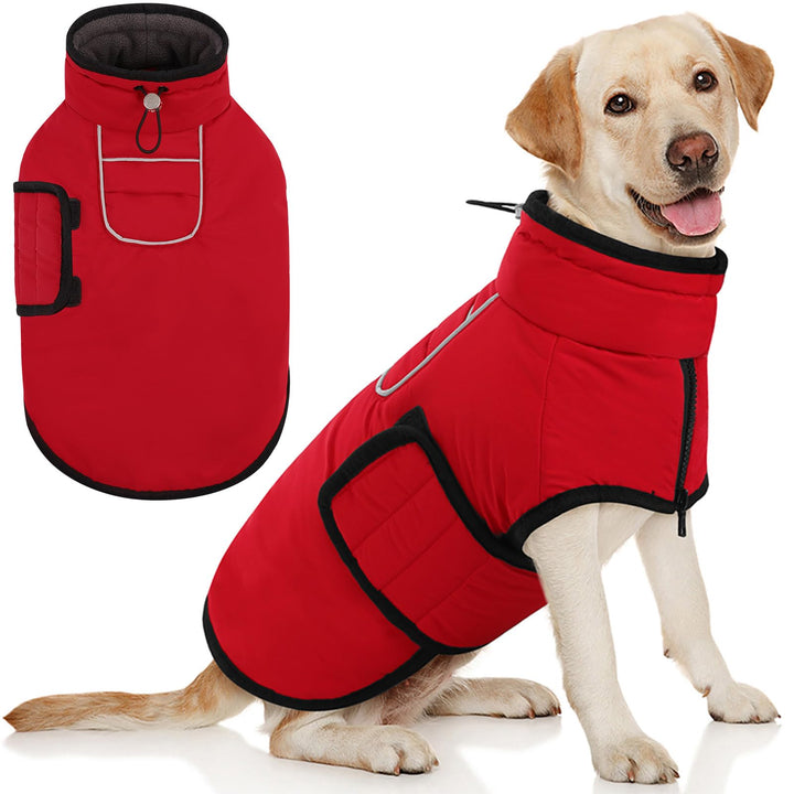 AOFITEE Hundemantel für Grosse Hunde, Warme 2XL Hundejacke Hundemantel, Rollkragen-Hundefleecejacke
