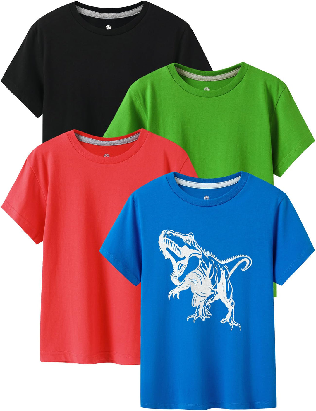 LAPASA Kinder T Shirt 100% Baumwolle 4er Pack Unisex 3-13 Jahre/ 95-165 Jungen Jungs Sport Tshirt K0