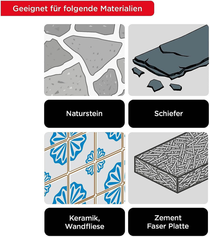 kwb Stichsägeblätter für Fliesen und Keramik aus flexiblem, schwarz lackiertem HCS-Stahl, diamantbes