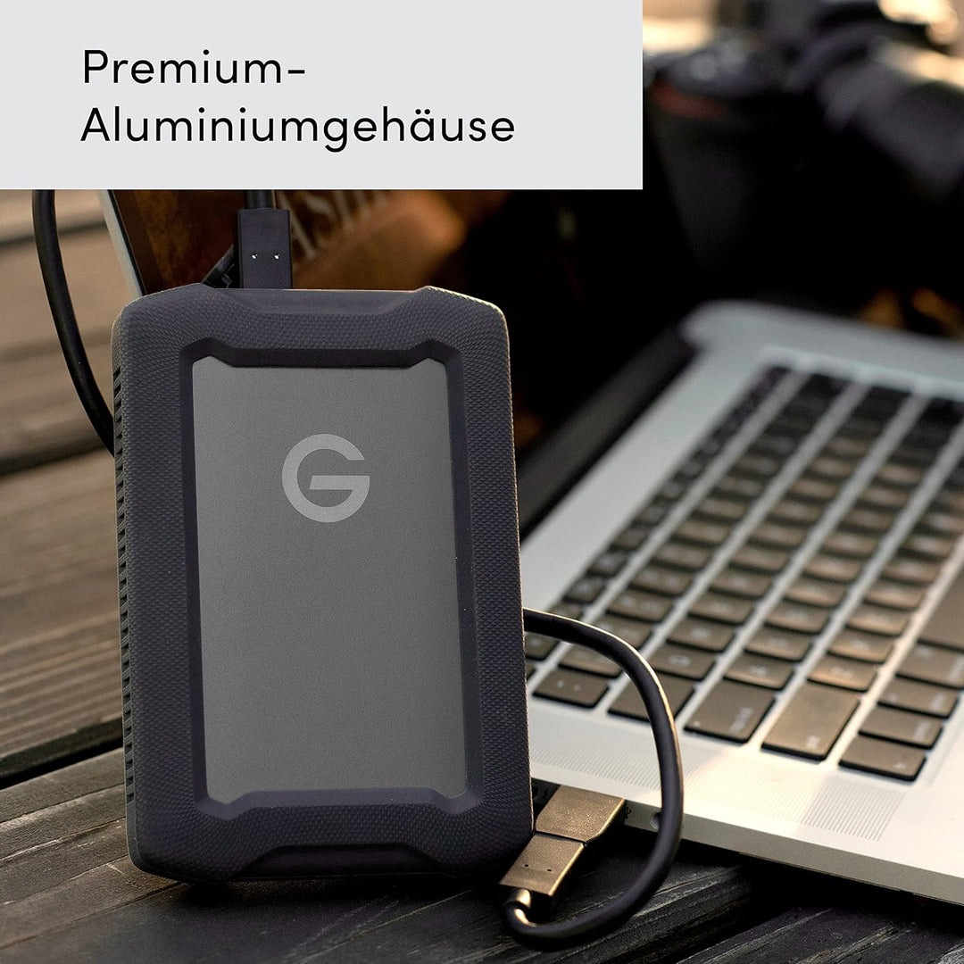 SanDisk PROFESSIONAL G-Drive ArmorATD 5 TB (Mobile Festplatte, All-Terrain Festplatte, USB-C-fähig,